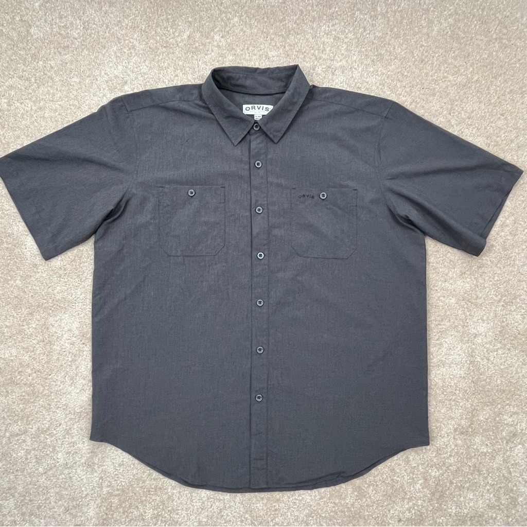 Orvis Black Short-Sleeve Button-Down Casual Shirt